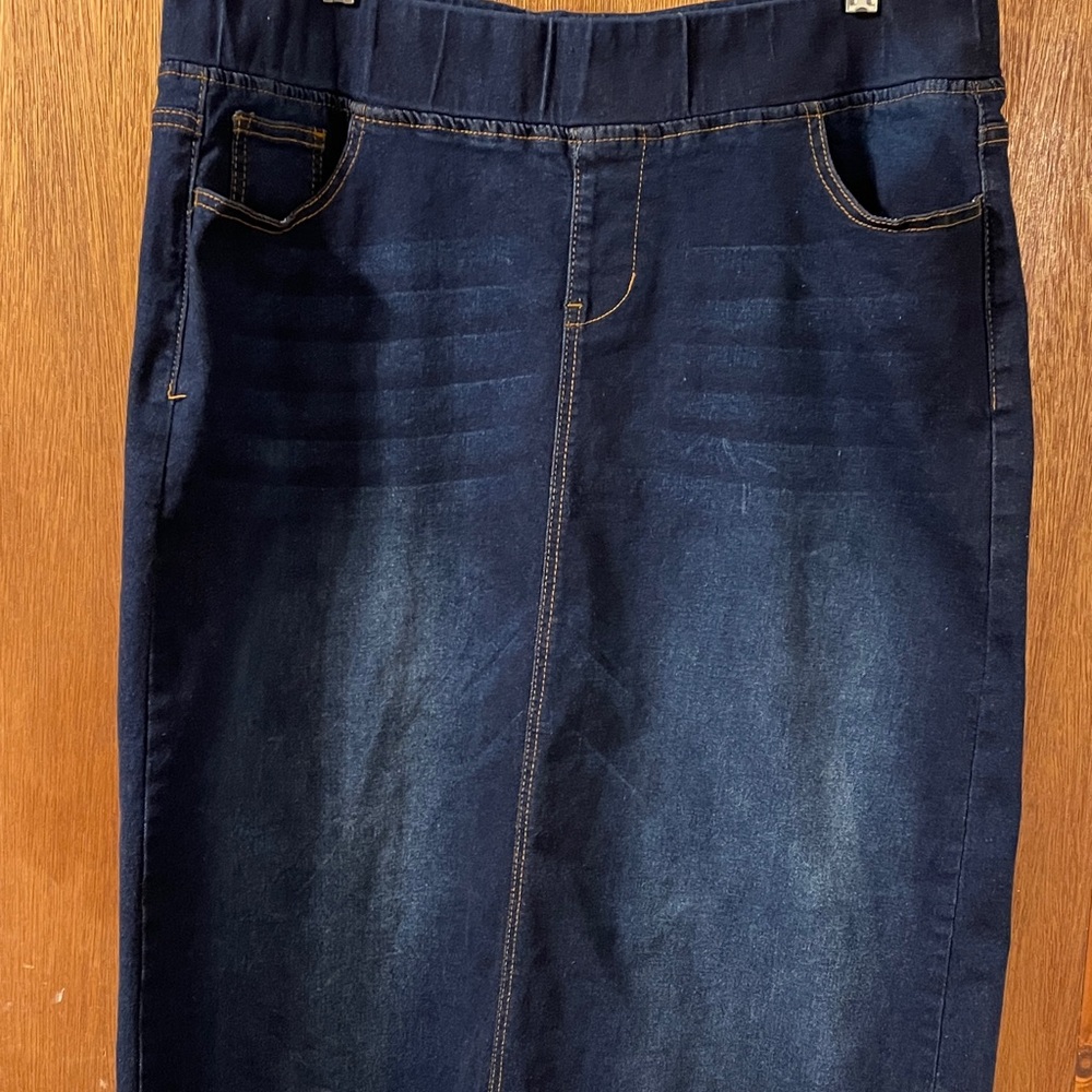 Denim Maxi Skirt - Blue